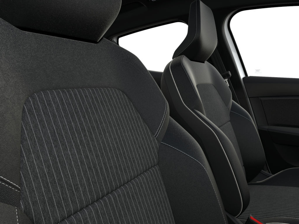 textile ribbed combined with eco-leather upholstery in graphite
