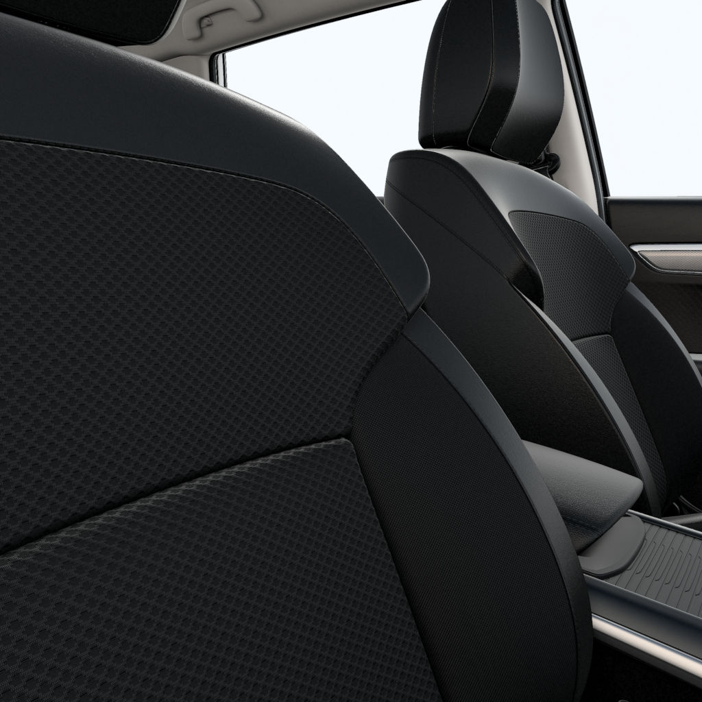 Fabric upholstery combined with eco leather TEP in black (CM)