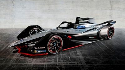 „Nissan Formula e“ 3/4 vaizdas iš priekio