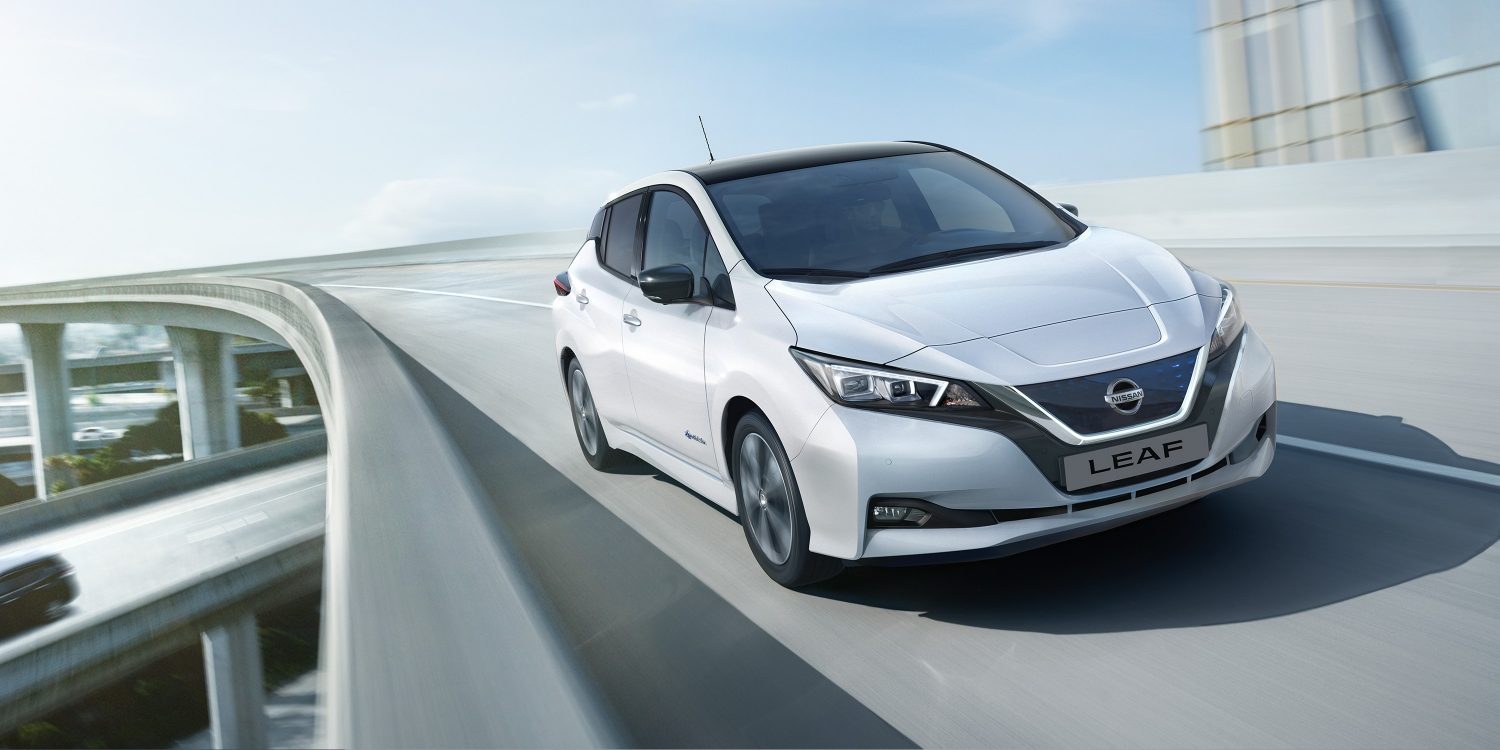 New Nissan Leaf on highway